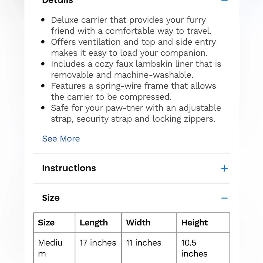 Sherpa Dog carrier size medium